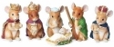 Charming Tails 135289 Mouse Pageant 6 Piece Set With Gold Accents and Stable Box