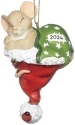 Charming Tails 137974 Mouse Sleeping in Santa Hat Ornament