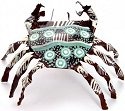 African Tin Animals PTICR Crab Painted Tin Statue Mini