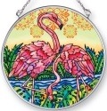 Amia 42440 Flamingo Lagoon Square Medium Circle Suncatcher