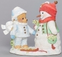Cherished Teddies 133477 Michael Bear with Snowman Figurine