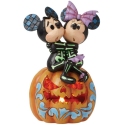 Jim Shore Disney 6016596N Mickey and Minnie Scared Skeletons LED Figurine