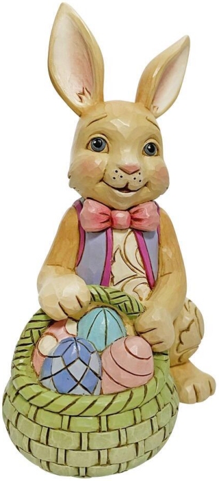 SALE Jim Shore 6010275 Mini Bunny With Easter Basket Figurine