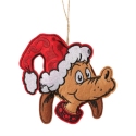 Jim Shore Dr Seuss 6014115N Felt Max in Santa Hat Ornament