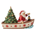 Jim Shore 6014504 Santa in Boat with Figurine