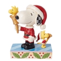 Jim Shore Peanuts 6015039 Snoopy and Woodstock Santa Figurine