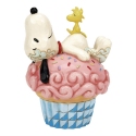 Jim Shore Peanuts 6016266 Snoopy Laying on Cupcake Figurine