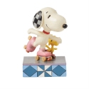 Jim Shore Peanuts 6016267N Snoopy and Woodstock Rollerskating Figurine