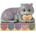 Jim Shore 6016437 Cat Lying by Message Figurine