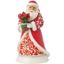 Jim Shore 6017005N Santa with Blooming Amaryllis Figurine