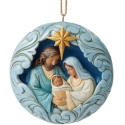 Jim Shore 6017008 Blue and Gold Holy Family Ornament