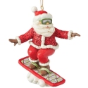 Jim Shore 6017011 Snowboarding Santa Ornament