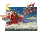 Jim Shore 6017012N Santa Sleigh with LED Reindeer Figurine