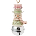 Jim Shore 6017027 Sweets Snowman on Bell Ornament