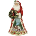 Jim Shore 6017032 Lodge Santa Wreath and Cardinal Figurine