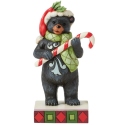 Jim Shore 6017036N Black Bear with Candy Cane Figurine