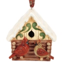 Jim Shore 6017040 Log Cabin Birdhouse and and Birds Ornament