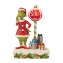 Jim Shore Dr Seuss 6017063N Grinch by Stop Sign Figurine