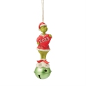 Jim Shore Dr Seuss 6017075N Grinch on Bell Ornament