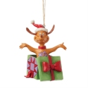 Jim Shore Dr Seuss 6017079N Max in Present Ornament