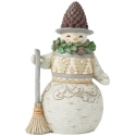 Jim Shore 6017169 Woodland Snowman with Pinecone Hat Figurine