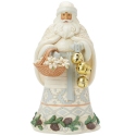 Jim Shore 6017172 Woodland Santa with Basket and Bells Figurine