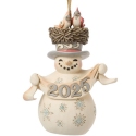 Jim Shore 6017183 Woodland Dated 2025 Snowman Ornament