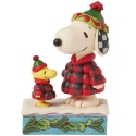 Peanuts by Jim Shore 6017234N Snoopy and Woodstock Plaid Figurine