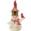 Jim Shore 6017276 Snowman Birdhouse Hat Mini Figurine