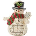 Jim Shore 6017277 Snowman Snowflake Staff Figurine