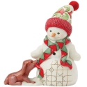 Jim Shore 6017297 Snowman with Dog and Scarf Figurine