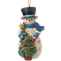 Jim Shore 6017301 Snowman with Tree Ornament