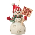 Jim Shore 6017302 Snowman Peace and Joy Ornament