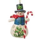 Jim Shore 6017303N Snowman with Candy Cane Ornament