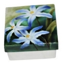 Kubla Crafts Capiz 1052N Blue Snowflower Capiz Box