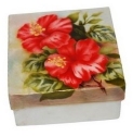 Kubla Crafts Capiz 1068 Red Hibiscus Large Box