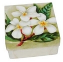 Kubla Crafts Capiz 1069 White Plumeria Large Box