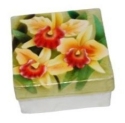 Kubla Crafts Capiz 1070N Cattleya Trio Orchid Capiz Box