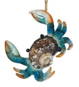 Kubla Crafts Capiz 1312BN Crab with Shell Ornament