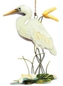 Kubla Crafts Capiz 1315N White Heron w/ Shell Orn.