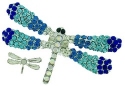 Kubla Crafts Bejeweled Enamel 1494M Crystal and Enamel Dragonfly Magnet