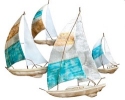 Kubla Crafts Capiz 2224N Sailboat Capiz Wall Dcor