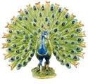 Kubla Crafts Bejeweled Enamel 2818 Large Peacock Box