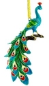 Kubla Crafts Bejeweled Enamel 2868 Peacock Ornament