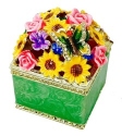 Kubla Crafts Bejeweled Enamel 2983BN Floral on Square Box