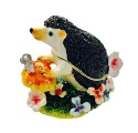 Kubla Crafts Bejeweled Enamel 3099B Hedgehog Box