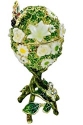 Kubla Crafts Bejeweled Enamel 3161CN Bee on White Floral Egg Box