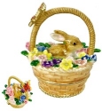 Kubla Crafts Bejeweled Enamel 3486 Bunny in Basket Box