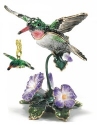 Kubla Crafts Bejeweled Enamel 3589HN Hummingbird Box and Necklace