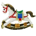 Kubla Crafts Bejeweled Enamel 3747WH Rocking Horse Box